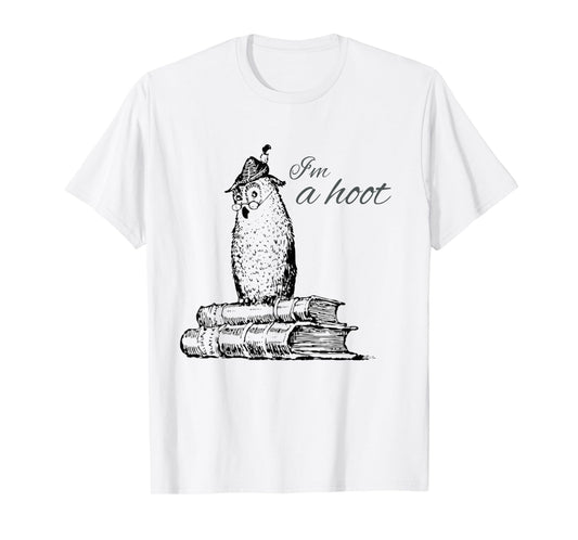 Funny Owl Shirts Unisex-Adults & Kids Grey Owl Print T-Shirt