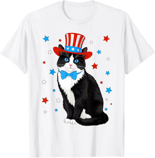 4th Of July Cat America Shirt Women Men Kids Funny Patriotic T-Shirt