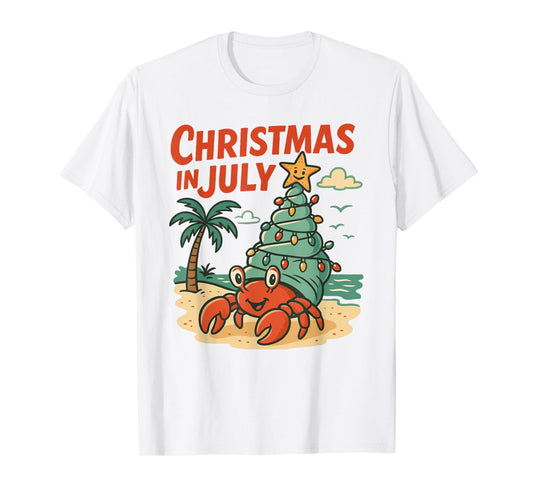 Christmas In July Women Men Kids Hermit Crab Summer Xmas T-Shirt