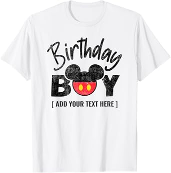 Disney Mickey And Friends Birthday Boy Customized Retro T-Shirt