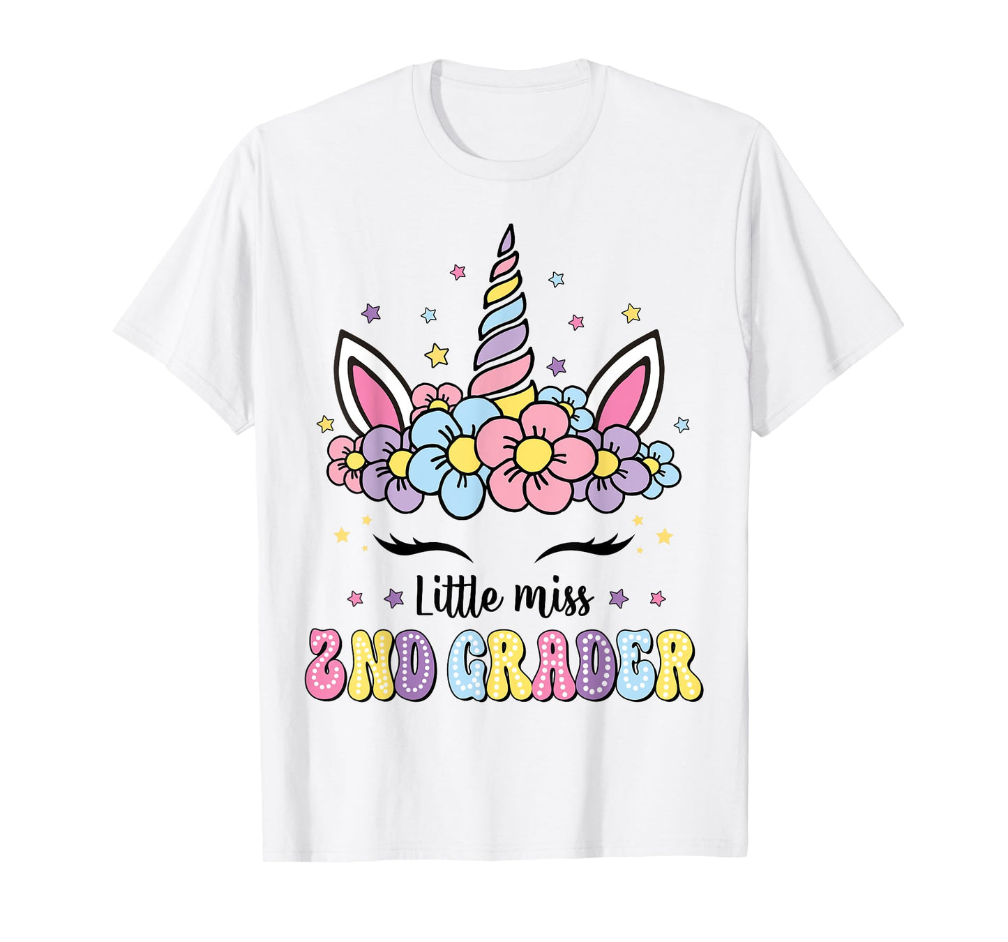 Little Miss 2nd Grade Grader Hello First Day Of School Girls T-Shirt