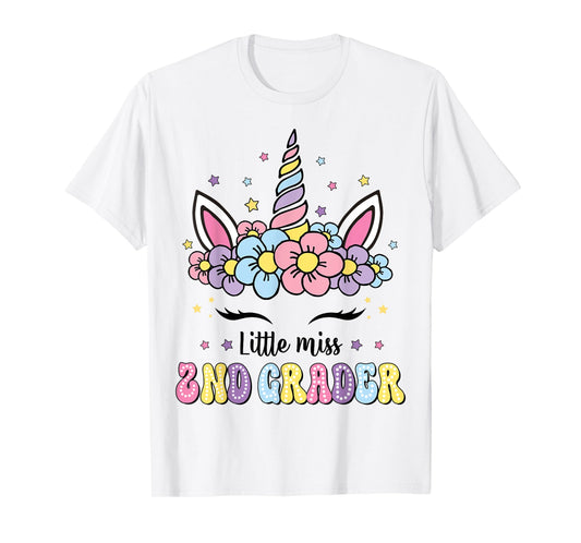 Little Miss 2nd Grade Grader Hello First Day Of School Girls T-Shirt