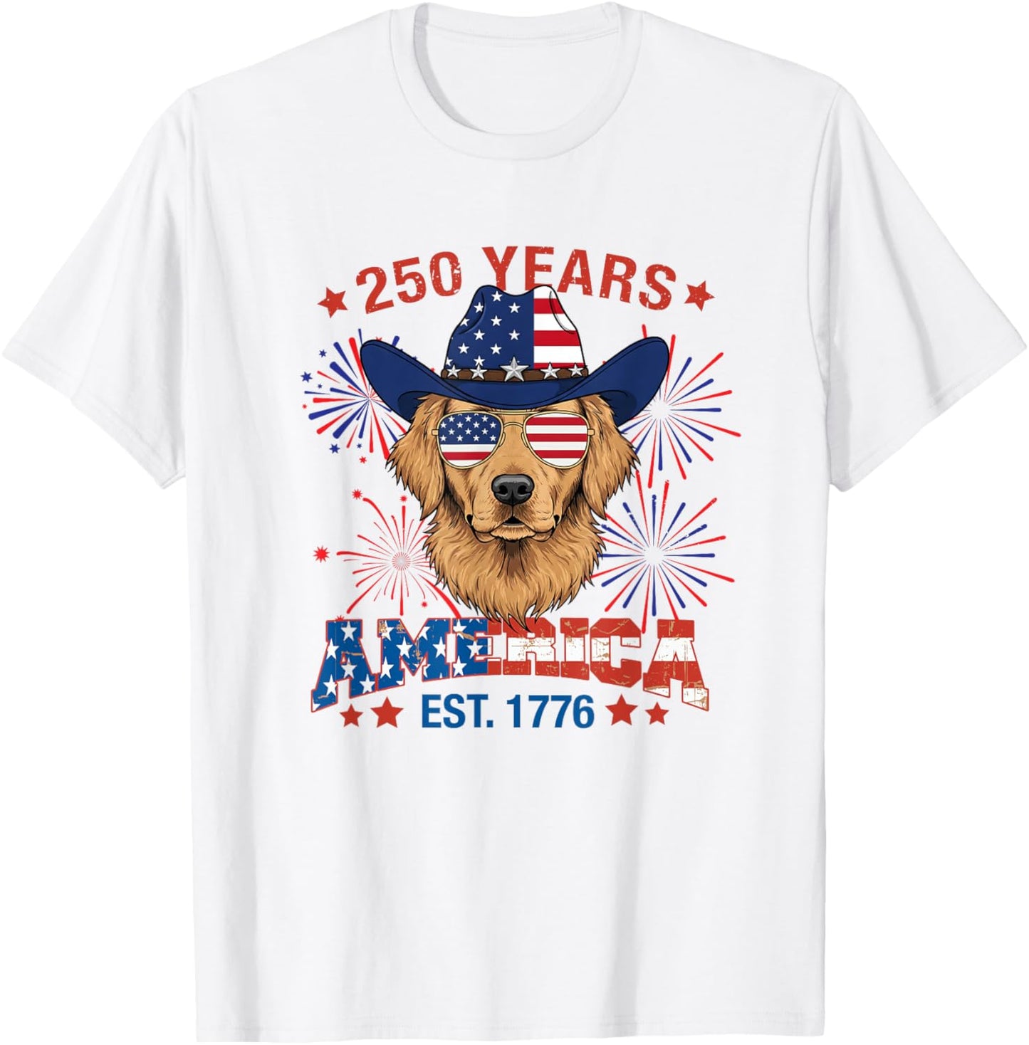 Celebrate 250 Years America Est 1776 Labrador Dog 4th Of T-Shirt