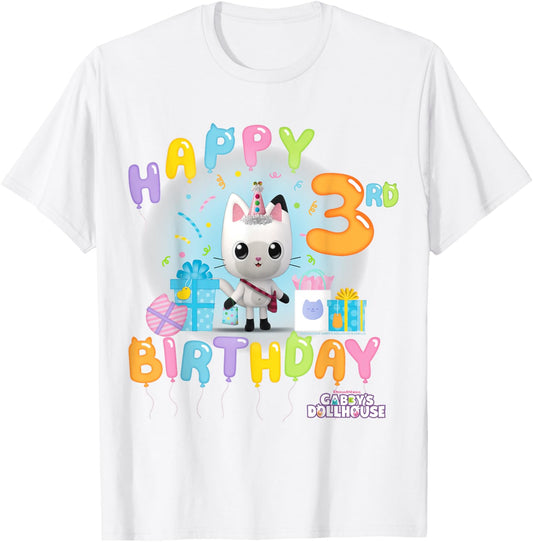 DreamWorks Gabby's Dollhouse Happy 3rd Birthday T-Shirt