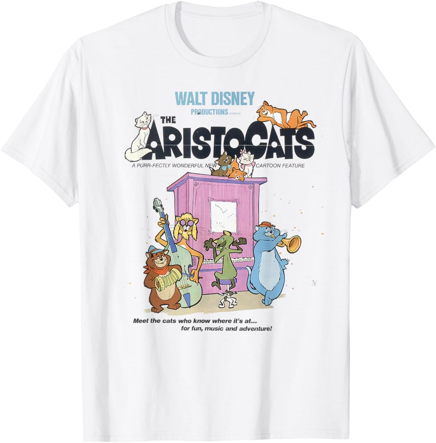 Disney The Aristocats Cats Playing Piano T-Shirt