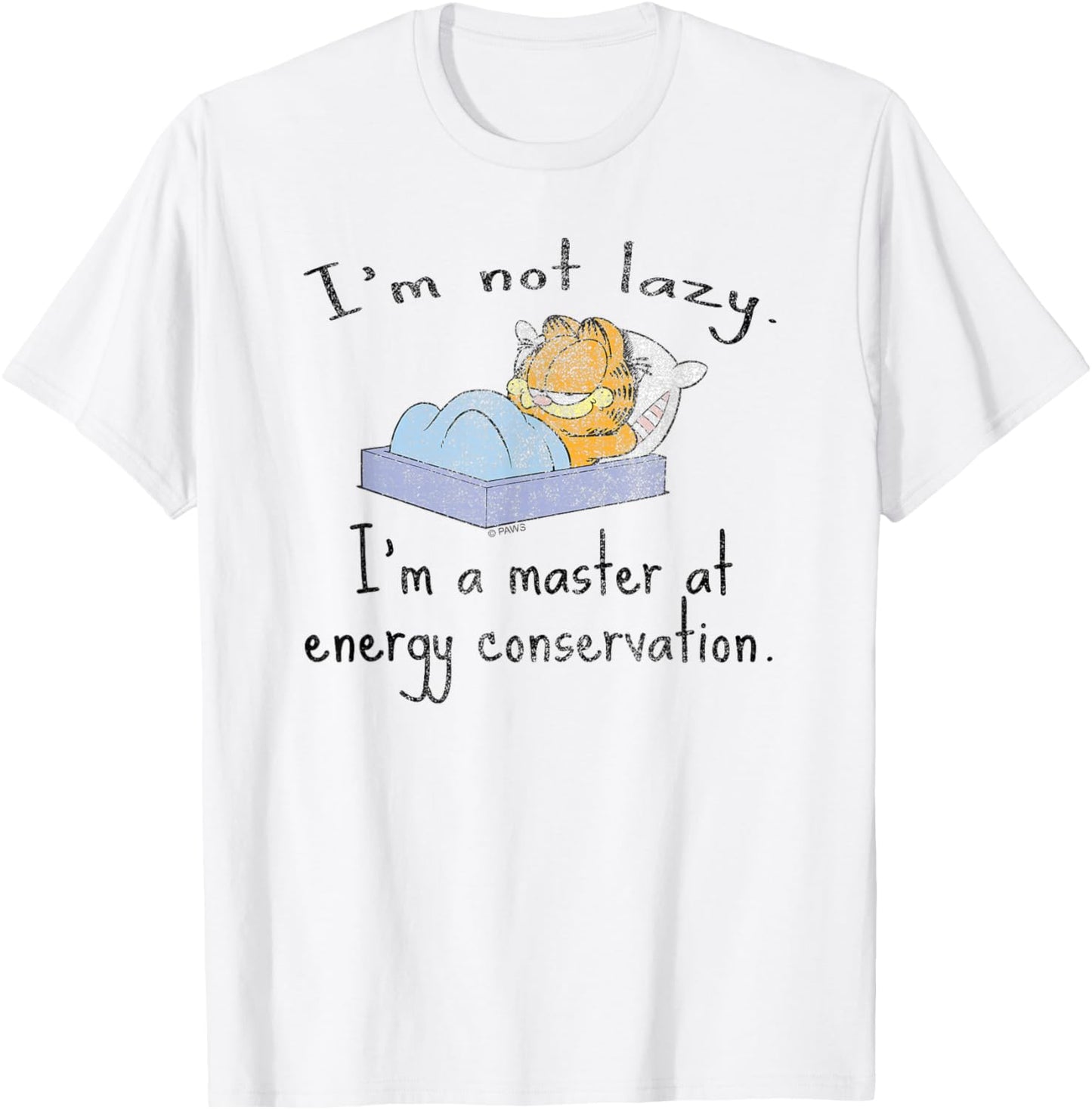 Garfield I'm Not Lazy Energy Conservation Cartoon Cat T-Shirt