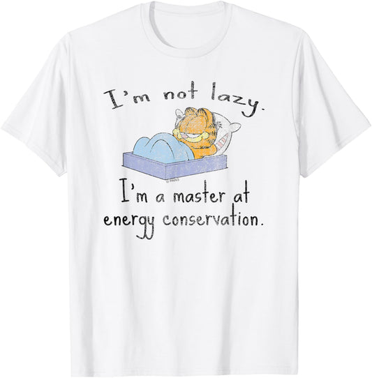 Garfield I'm Not Lazy Energy Conservation Cartoon Cat T-Shirt