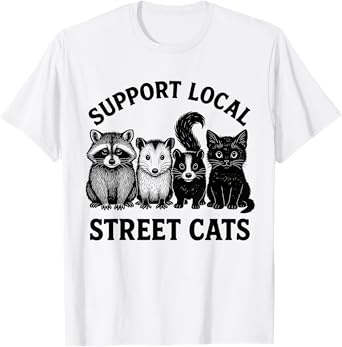 Support Local Street Cats Team Trash Opossum Raccoon Rat T-Shirt