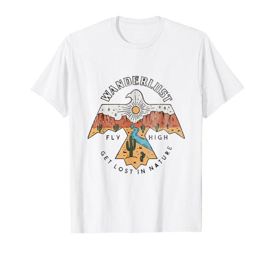 Arizona Wanderlust Thunderbird,Desert Vibes Retro T-Shirt