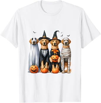 Golden Retriever Ghost Dog Halloween T-Shirt