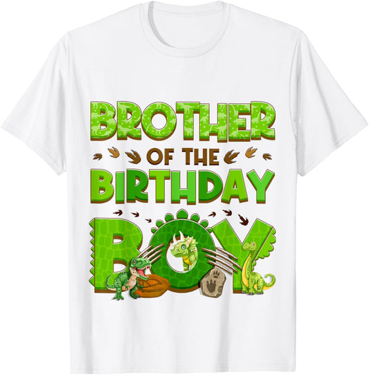 Brother Of The Birthday Dinosaur Family Matching Party Decor T-Shirt