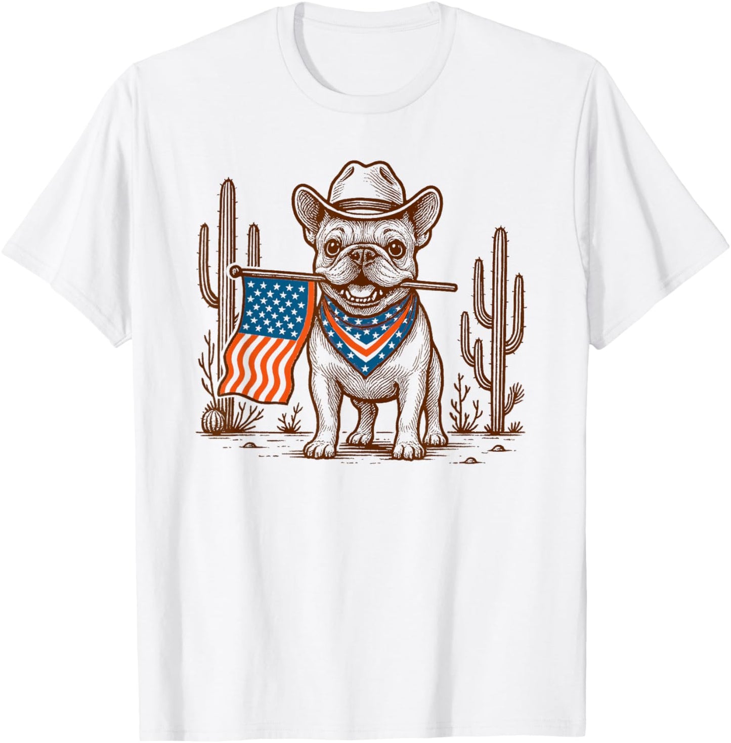 4th Of July French Bulldog Frenchie Western Desert Vibes T-Shirt