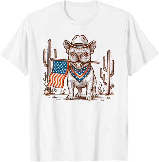 4th Of July French Bulldog Frenchie Western Desert Vibes T-Shirt