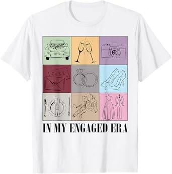 In My Engaged Era Retro Bride Wedding Engagement Party T-Shirt