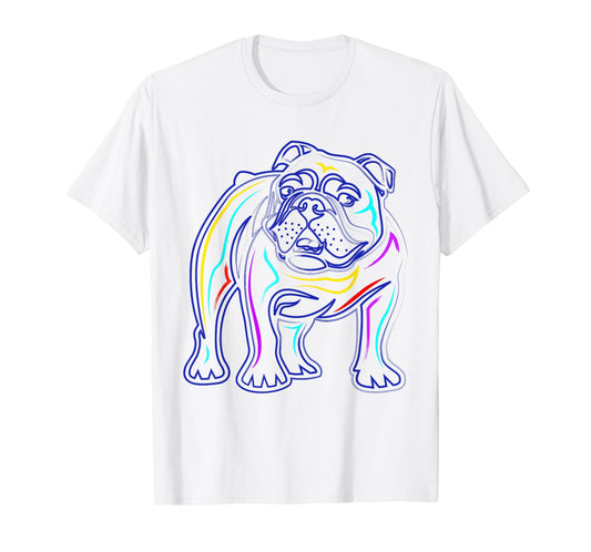 English Bulldog Lovers Shirts | Line Drawing Artsy Bulldog T-Shirt