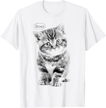 Trendy Roar Kitten Text Bubble Animal Humour T-Shirt
