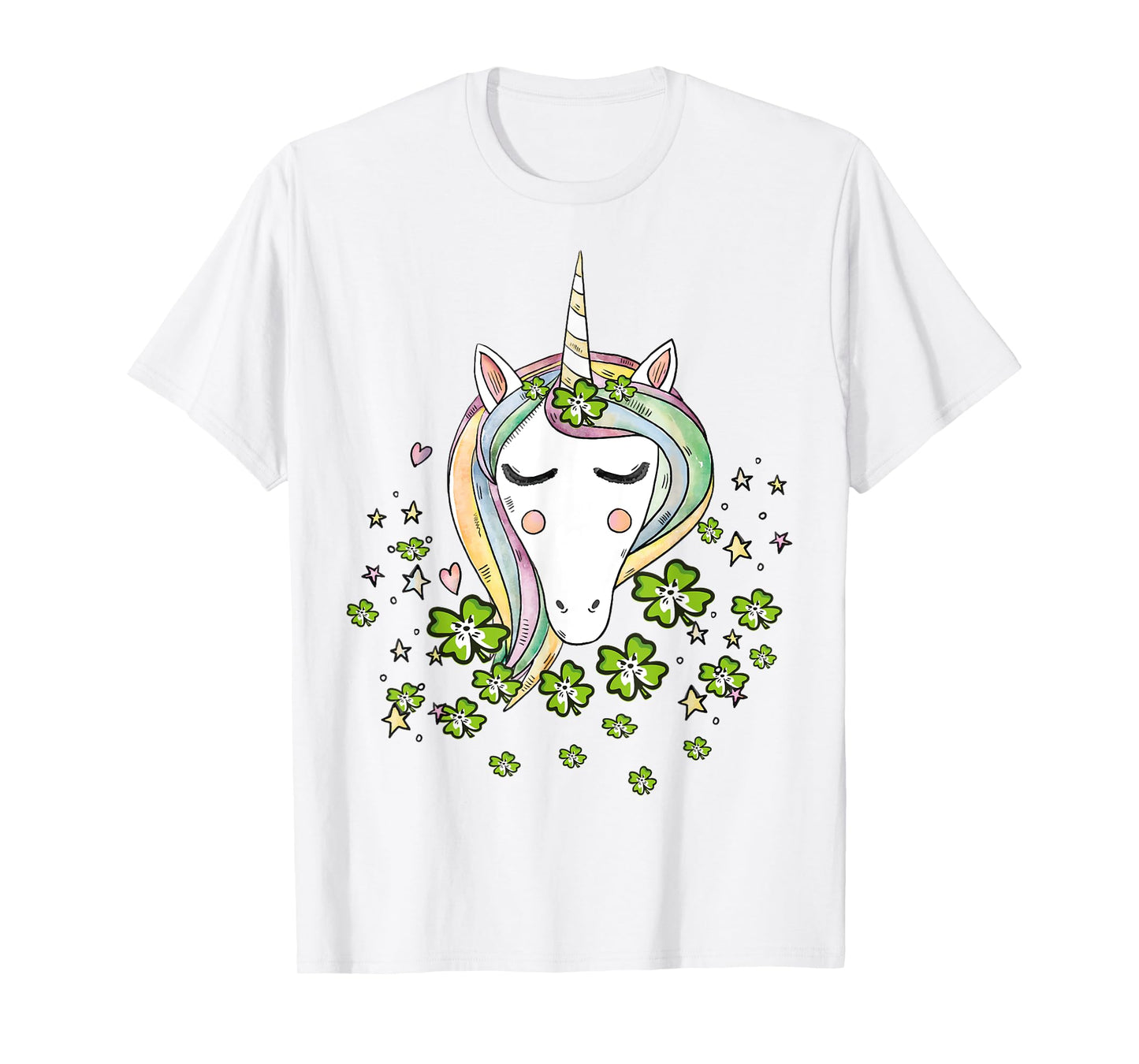St Patricks Day Shamrock Unicorn Girls Irish Cool Green Kids T-Shirt