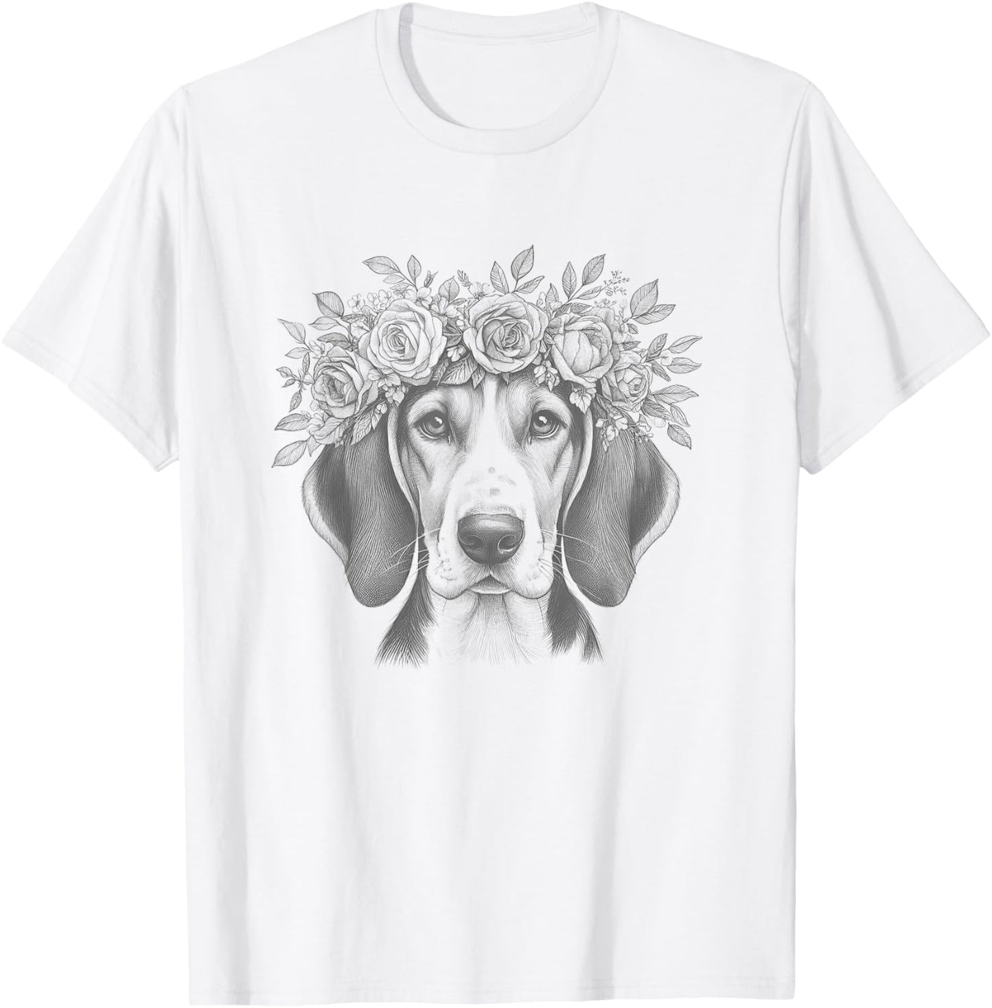 Floral Treeing Walker Coonhound Dog Flower Design For Her T-Shirt