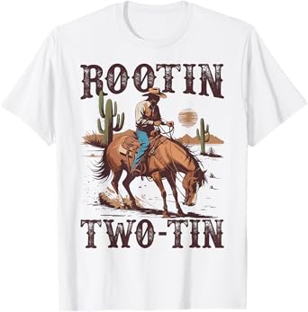 Rootin Two-tin 2nd Birthday 2 Year Old Western Cowboy Bday T-Shirt