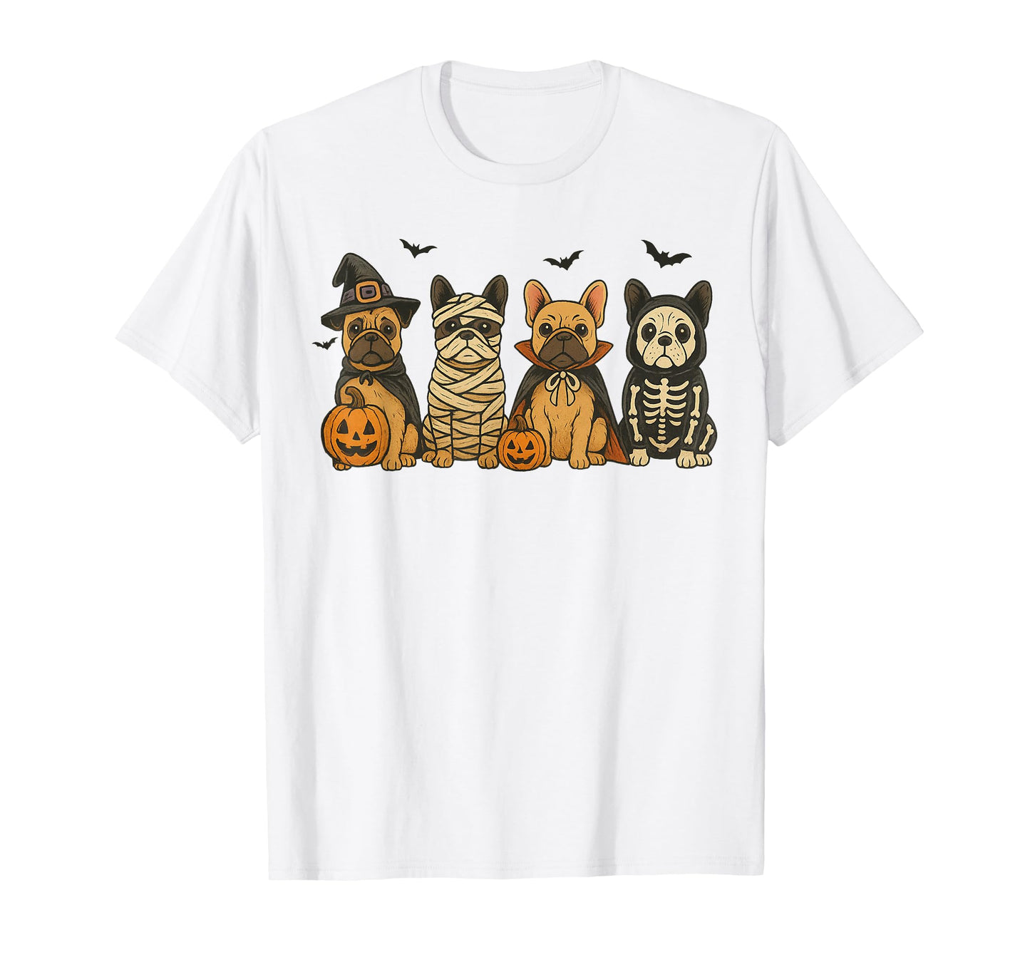 Cute French Bulldog Halloween Costume Frenchie Dog Ghost T-Shirt