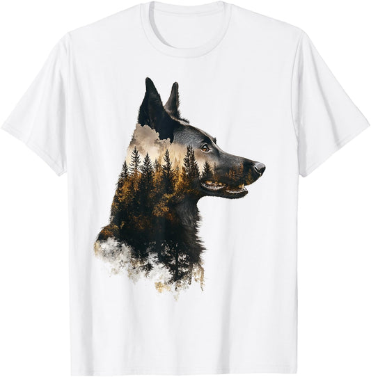 Belgian Malinois Dog Motif Pet Art Belgian Malinois T-Shirt