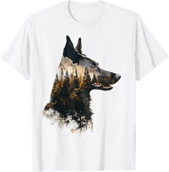 Belgian Malinois Dog Motif Pet Art Belgian Malinois T-Shirt for Men Women Kids