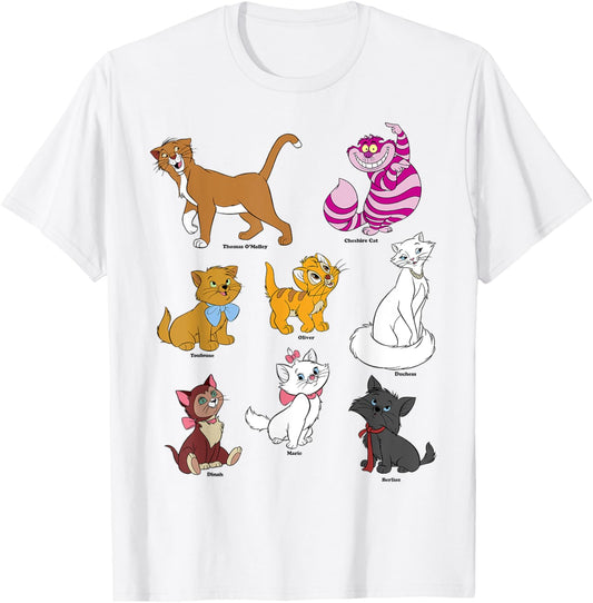 Disney Mickey And Friends Cats Portraits T-Shirt