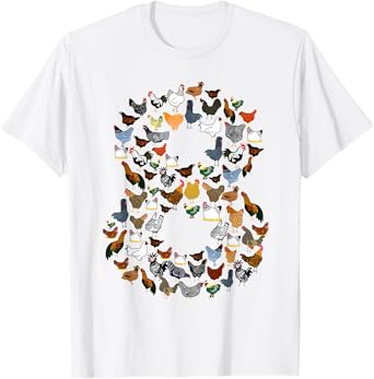 8th Birthday Outfit Girl Boy Eight Year Old Farm Chicken T-Shirt