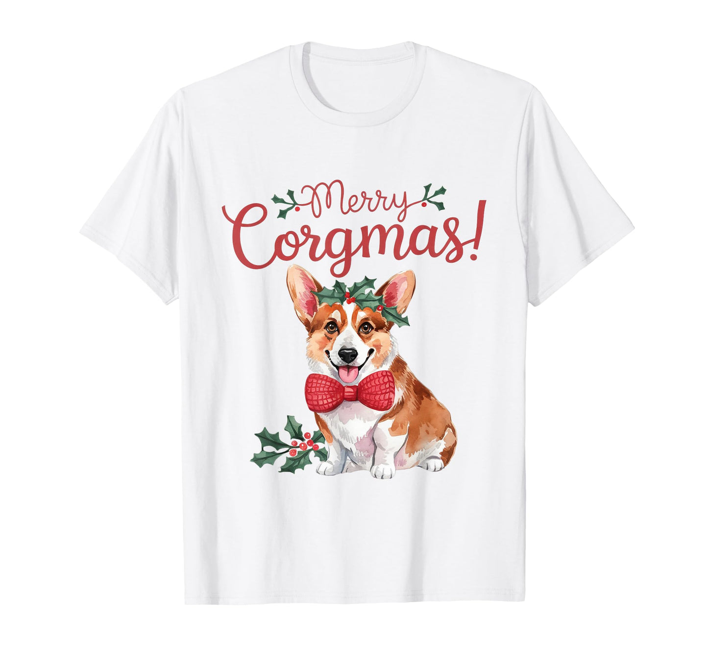 Christmas Dog Corgi Men Women Kids T-Shirt