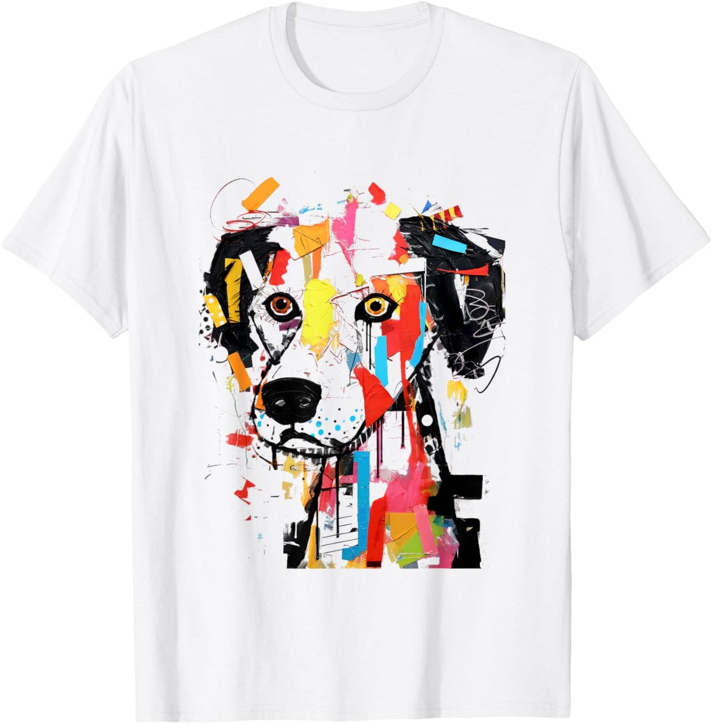 Colorful Abstract Dog Portrait Art T-Shirt