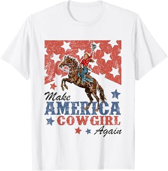 Make America Cowgirl Cowboy Again Western 4th Of July T-Shirt