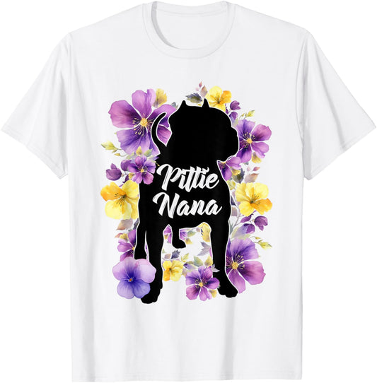 Cute Pittie Nana Pitbull Mama Pitbull Dog Lover Mothers Day T-Shirt