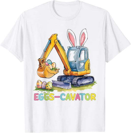 Eggscavator Easter Egg Hunt Construction Trucks Boys Toddler T-Shirt