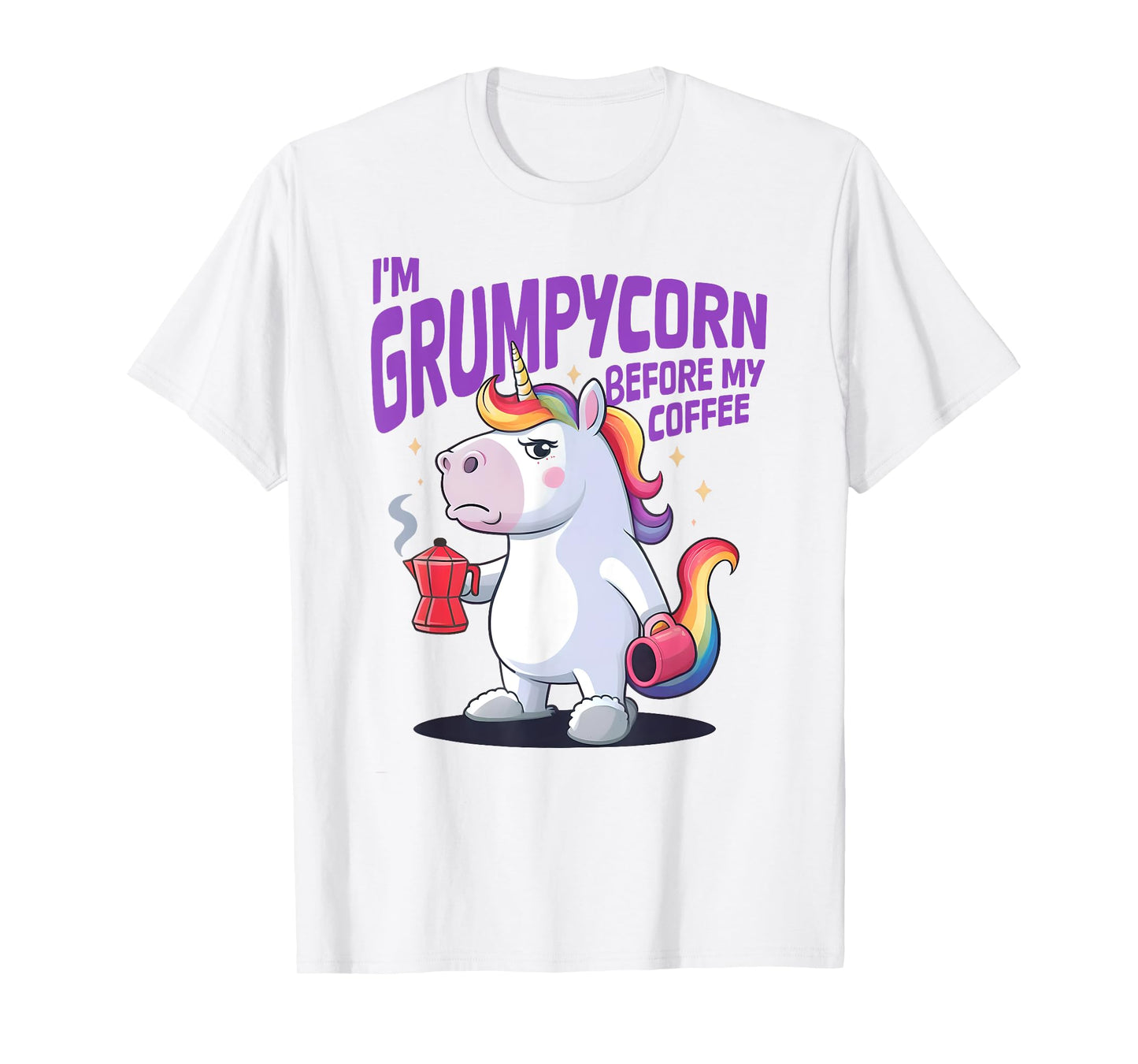 I'M GRUMPYCORN BEFORE MY COFFEE X Unicorn Angry with Coffee T-Shirt
