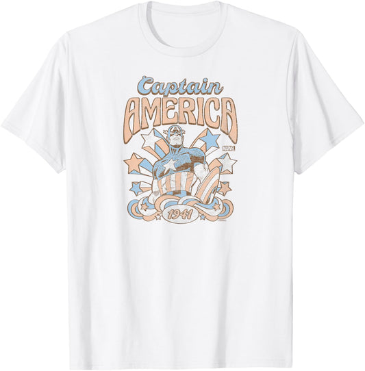 Captain America - Retro Feminine Inspired T-shirt