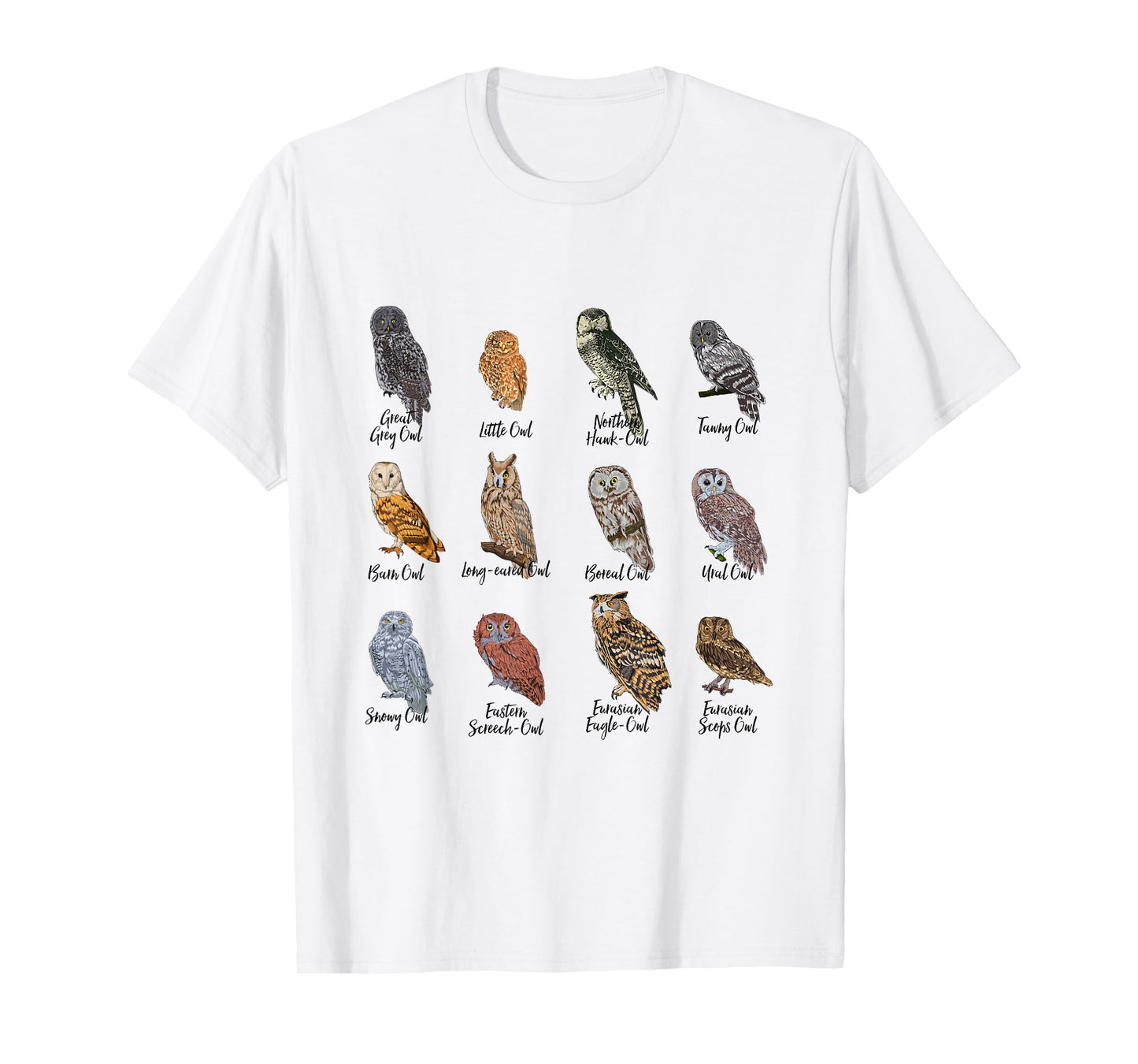 Owls of the world - Types of owls T-Shirt