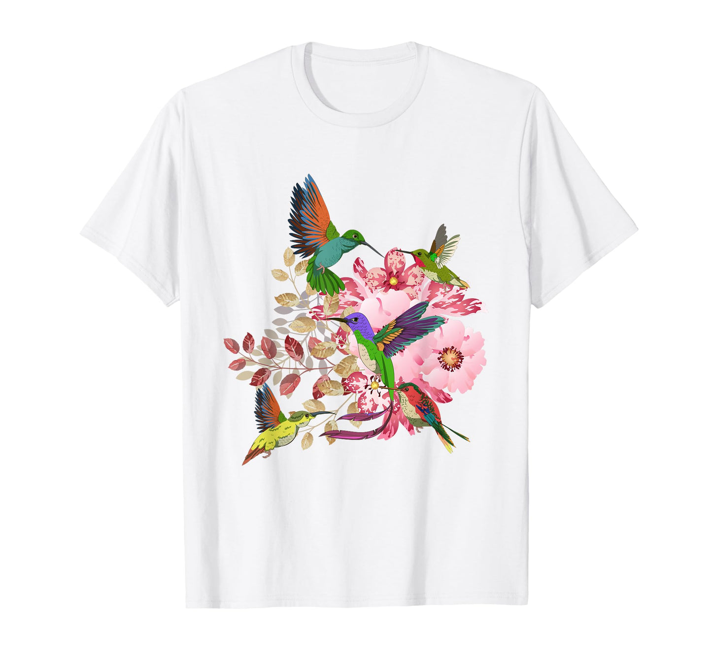 Flowers Hummingbird Floral Bird Animal Vintage Hummingbird T-Shirt