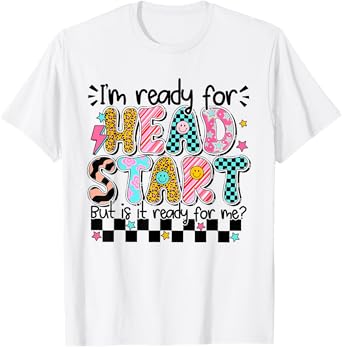 Retro I'm Ready For Head Start First Day Of School Boys Girl T-Shirt