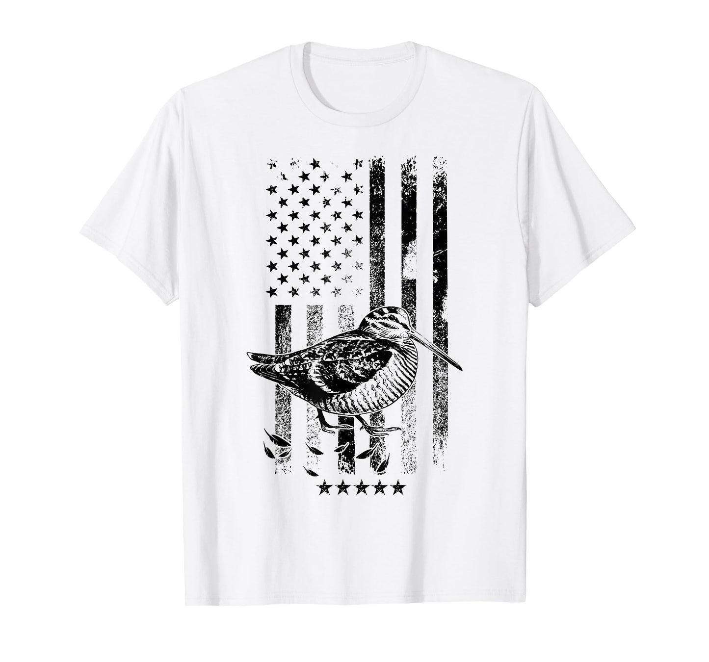 USA American Flag Hunters - Hunting Woodcock Bird T-Shirt