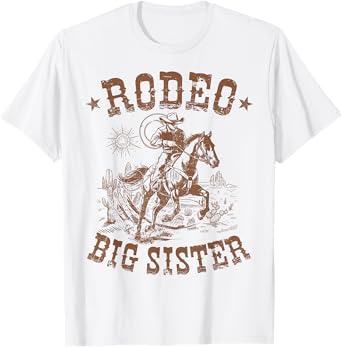 Rodeo Big Sister Western Cowboy Birthday Family Matching T-Shirt