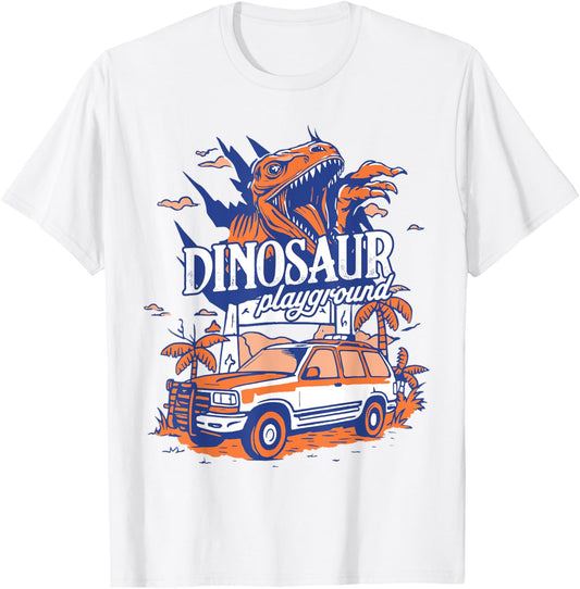 Dinosaur Playground Retro Jurassic Off-Road Adventure T-Shirt