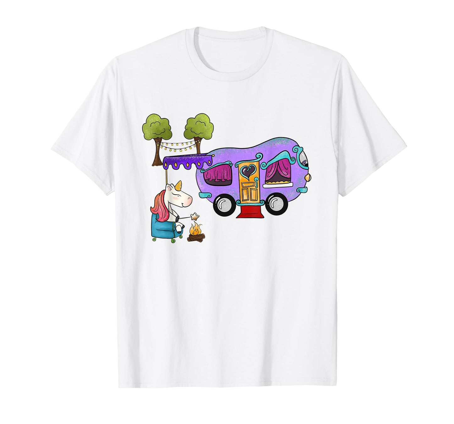 Funny Glamping Bougie Camping Unicorn T-Shirt