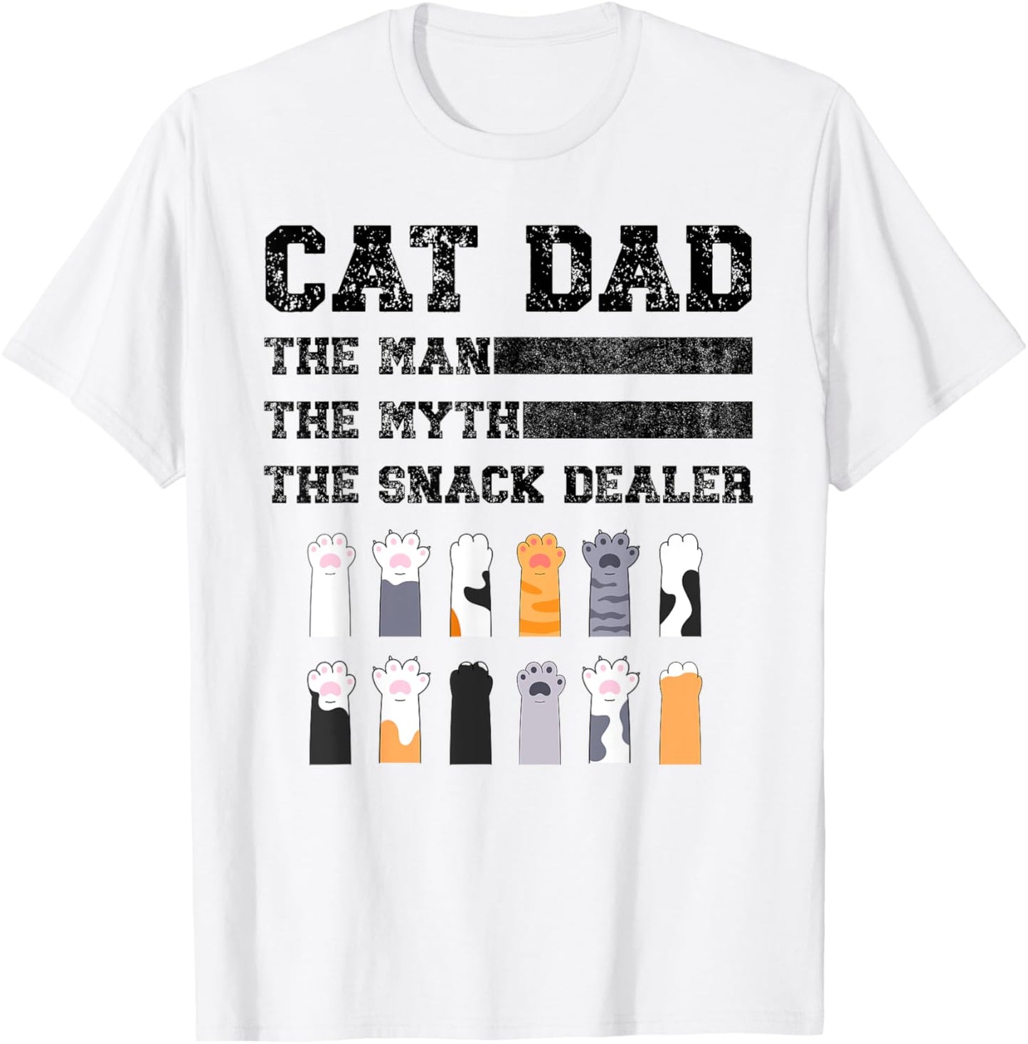 Vintage Cat Dad The Man The Myth Snack Dealer Father Day T-Shirt