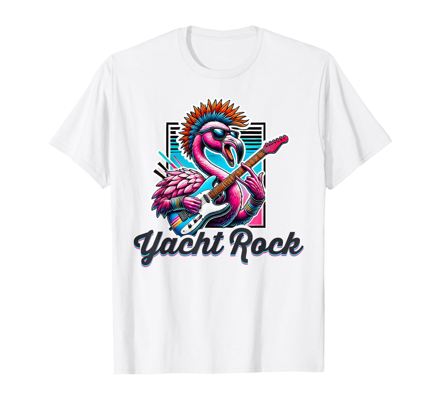 Yacht Rock Flamingo Retro Style, 70s 80s Soft Rock Retro T-Shirt