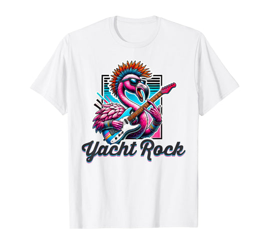 Yacht Rock Flamingo Retro Style, 70s 80s Soft Rock Retro T-Shirt