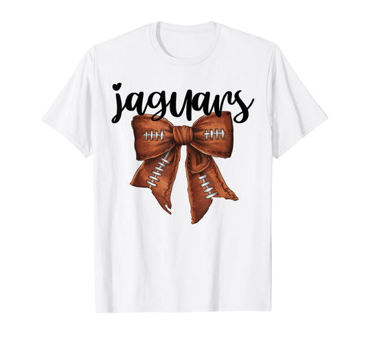 Jaguars Football Bow School Spirit Team Mascot Game Night T-Shirt