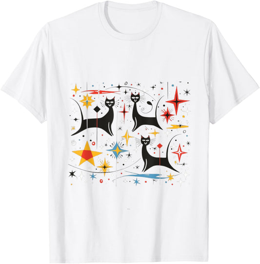 Vintage Retro Mid-Century Modern Look Cats 50s 60s Style T-Shirt