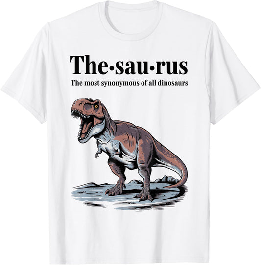 The Saurus Funny Grammar Dinosaur T-Shirt