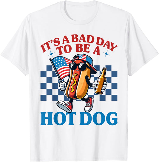 It's A Bad Day To Be A Hot Dog Glizzy Funny 4th Of July T-Shirt