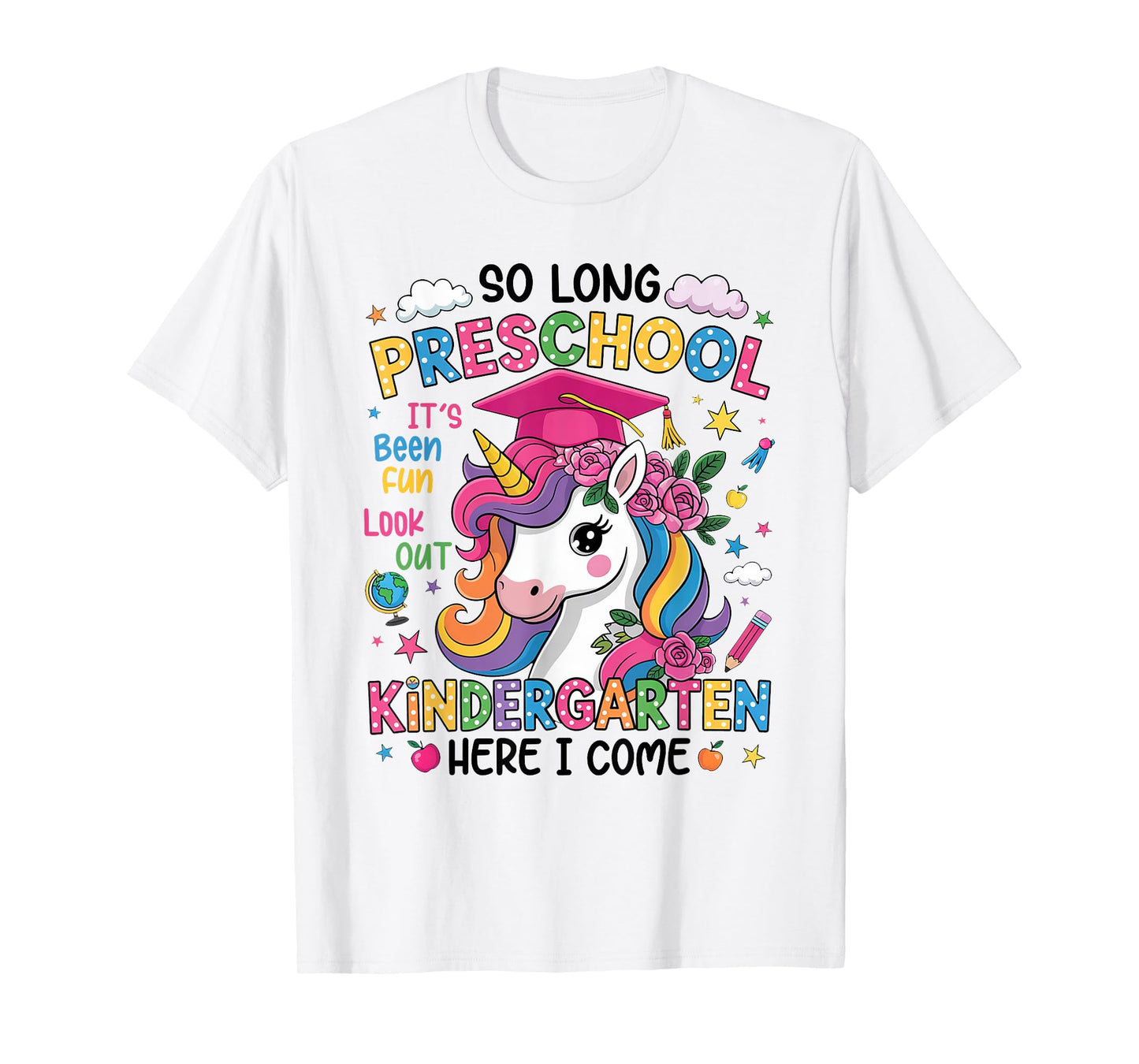 Kids So Long Preschool Graduation Graduate Unicorn Kids T-Shirt